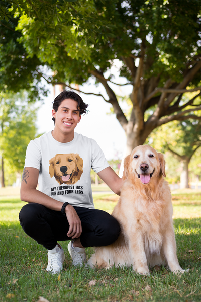 My Therapist Has Fur and Four Legs - Dog Animal Lover T-shirt Gift for Dog Owners Golden Retriever