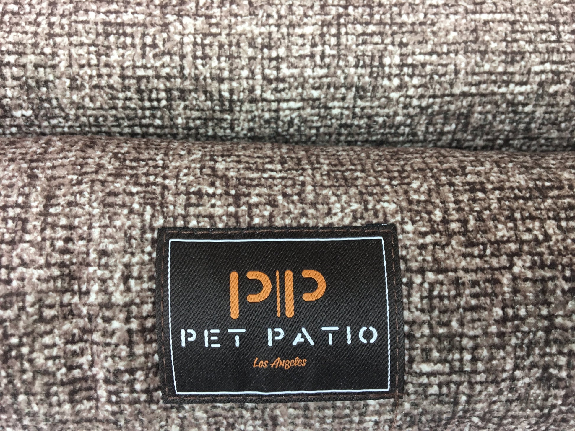 Brown digital print round nest dog bed by Pet Patio