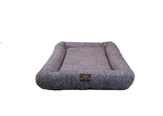 Modern digital print orthopedic dog bed in gray pattern, handmade in USA