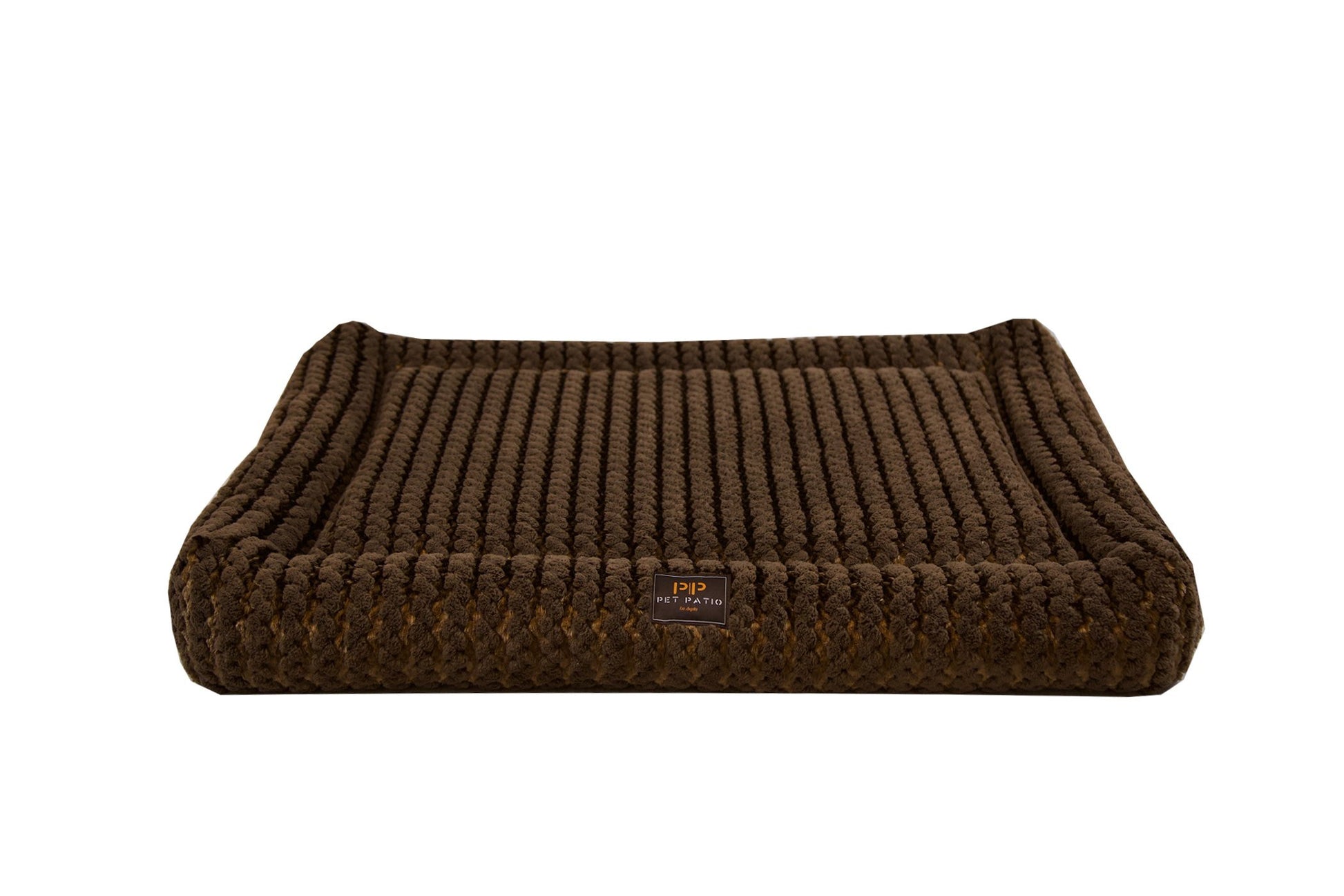 Dark brown orthopedic rectangle dog bed by Pet Patio Los Angeles
