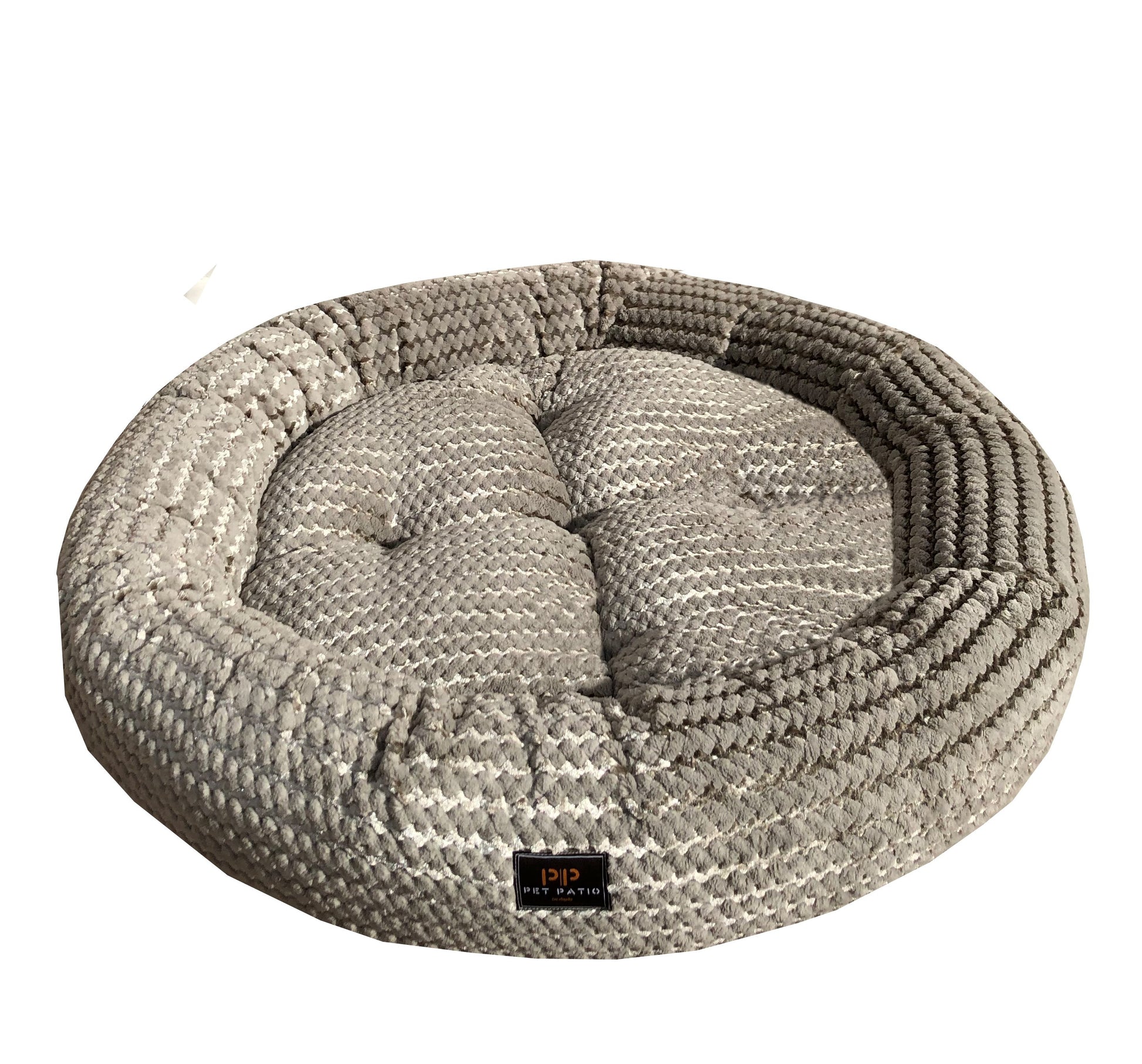 Silver round nest dog bed, ultra-soft 2-in-1 cuddler