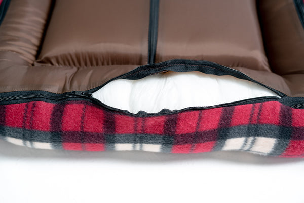 Washable Orthopedic Dog Bed Pad Crate Mat - Plaid