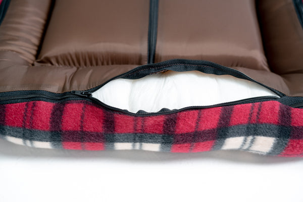 Washable Orthopedic Dog Bed Pad Crate Mat - Plaid