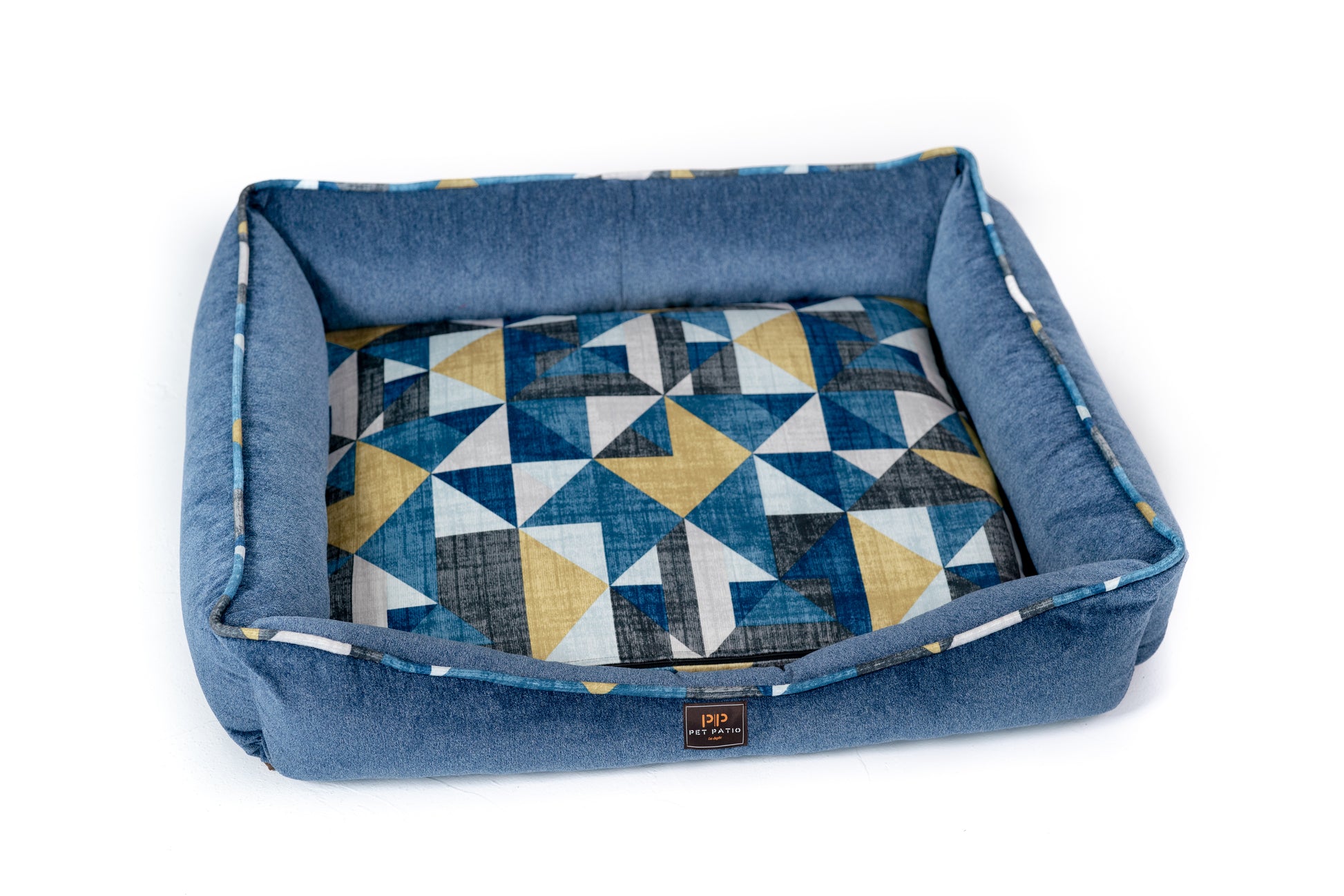 Orthopedic bolster dog bed showing washable removable cover