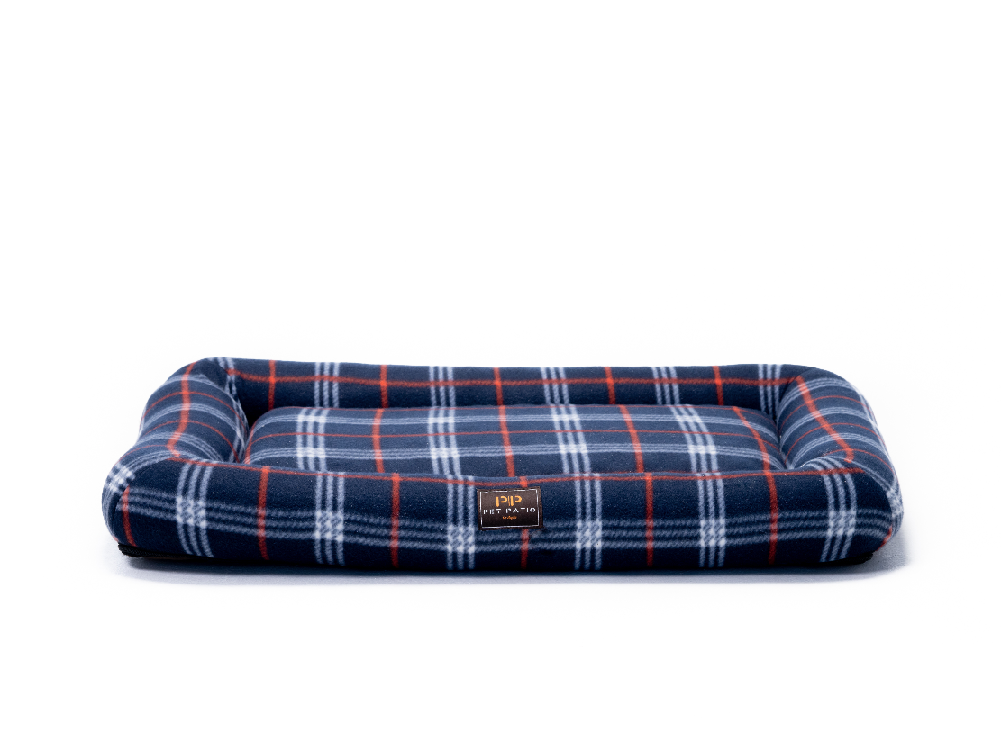 Bone Shape Feeding Mat Buffalo Plaid Blue And Black, Mat For Dog